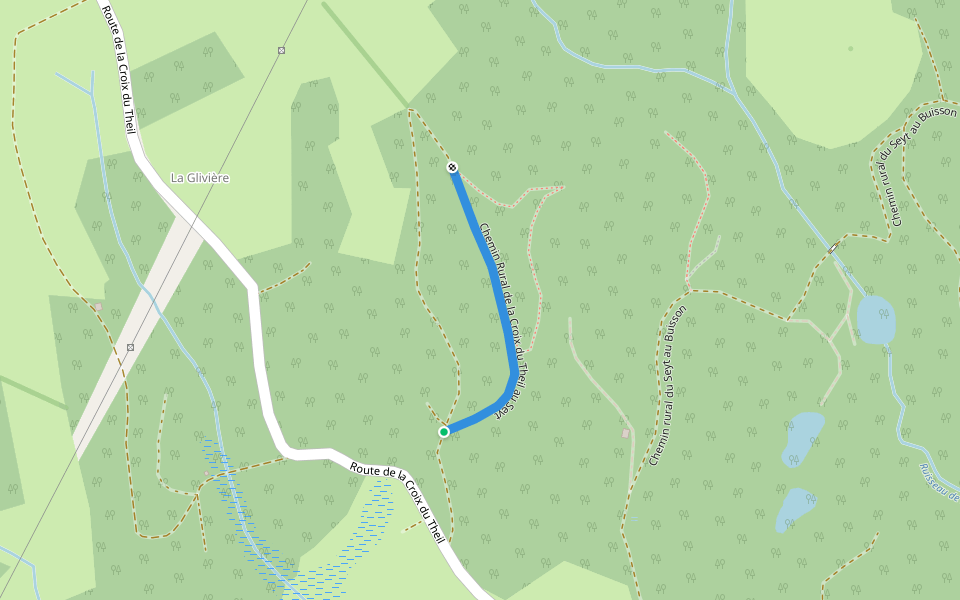 Chemin Rural de la Croix du Theil au Seyt walking route map in Saint-Martin-la-Méanne