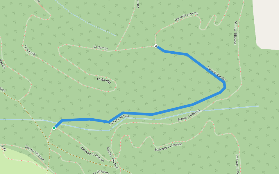 La-la-la Bamba walking route map in Coaticook