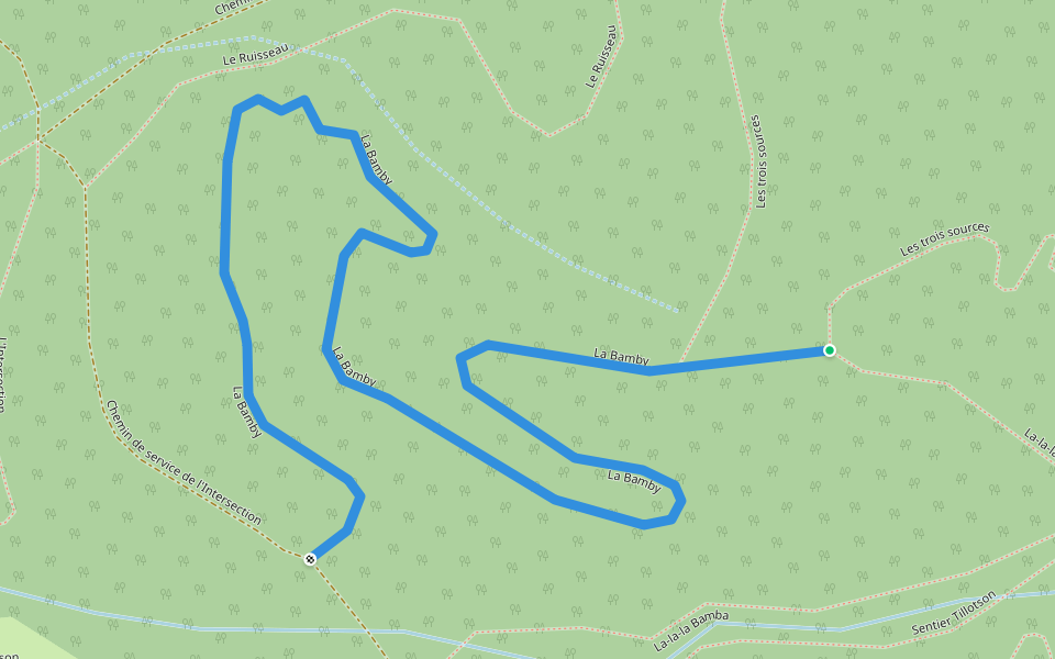 La Bamby walking route map in Coaticook