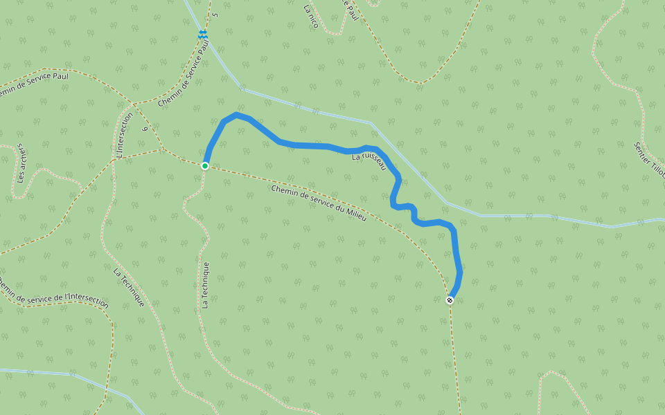 La ruisseau walking route map in Coaticook