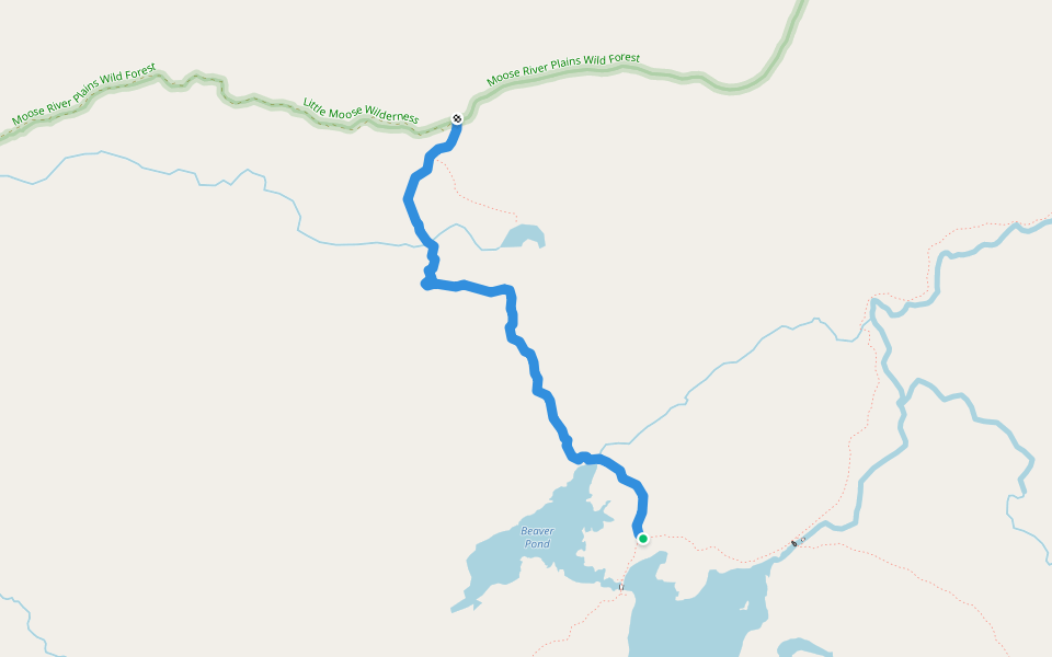 Lost Pond Trail walking route map in Piseco