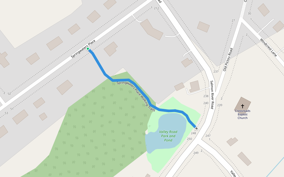 Springwaters Place Walking Trails walking route map in Valley