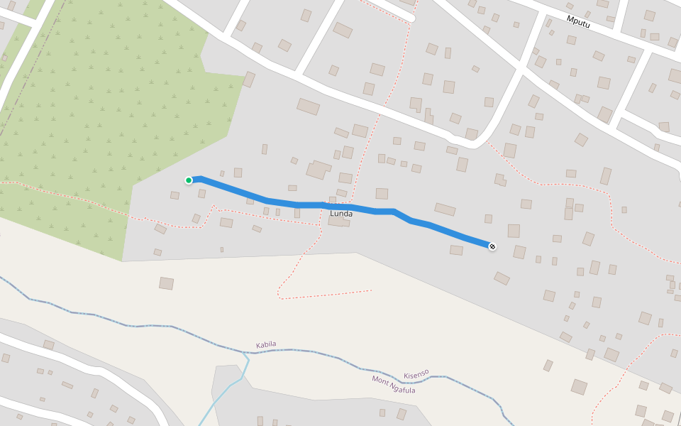 Lunda walking route map in Kinshasa