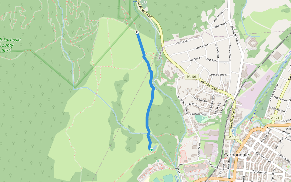 Meadow Trail walking route map in Carbondale