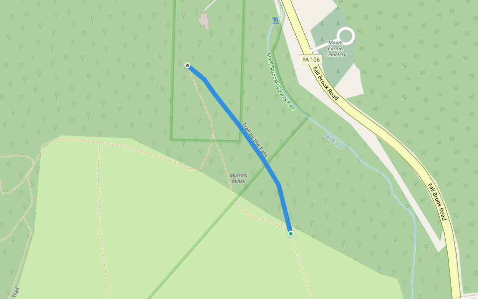 Trail by the Falls walking route map in Carbondale