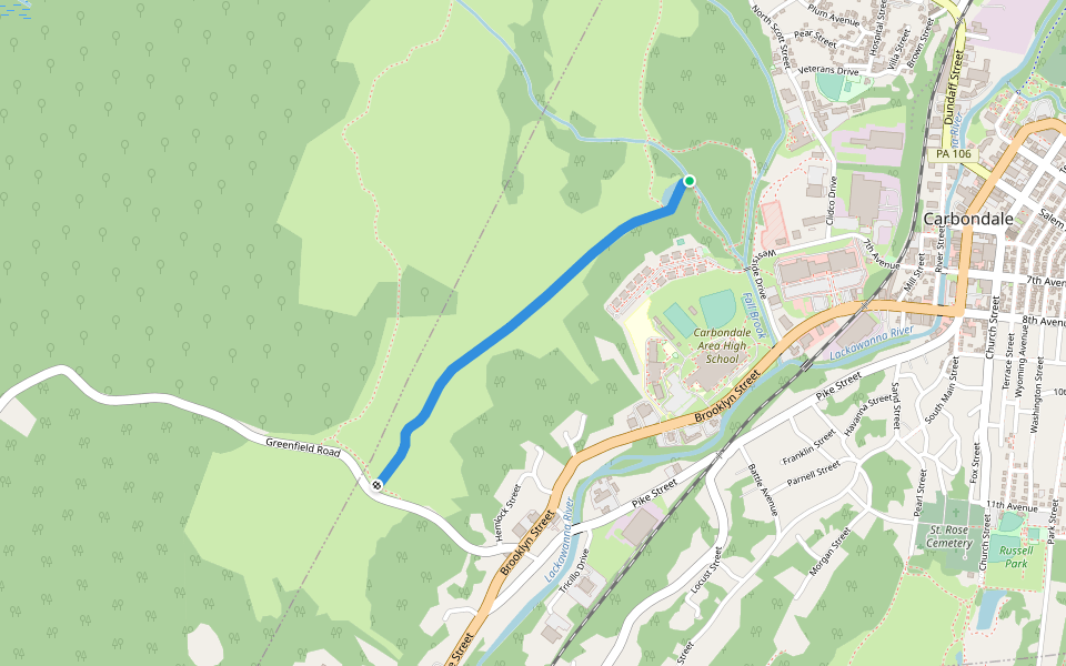 Dry Creek walking route map in Childs
