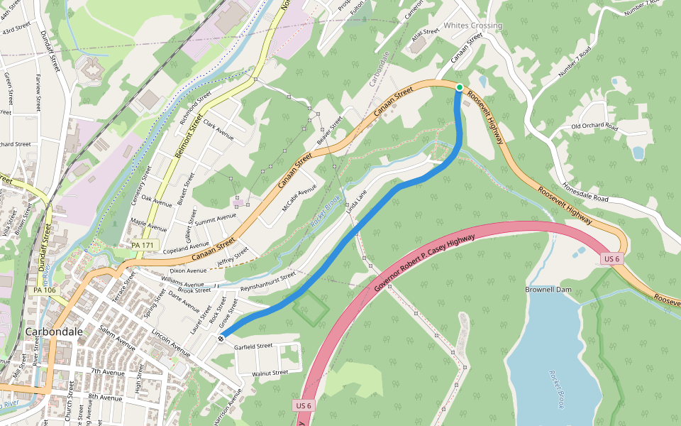 Artesian walking route map in Carbondale