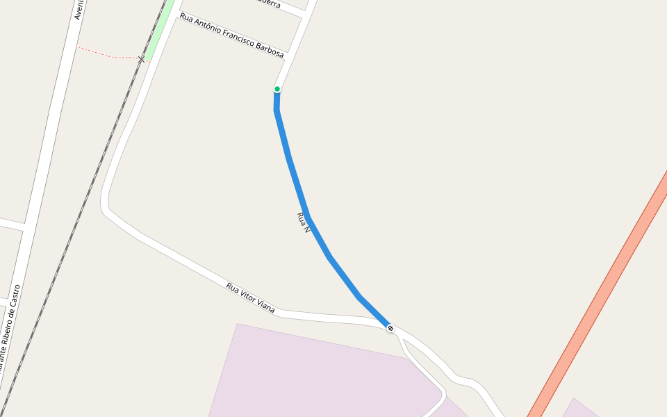 Rua N walking route map in Corinto