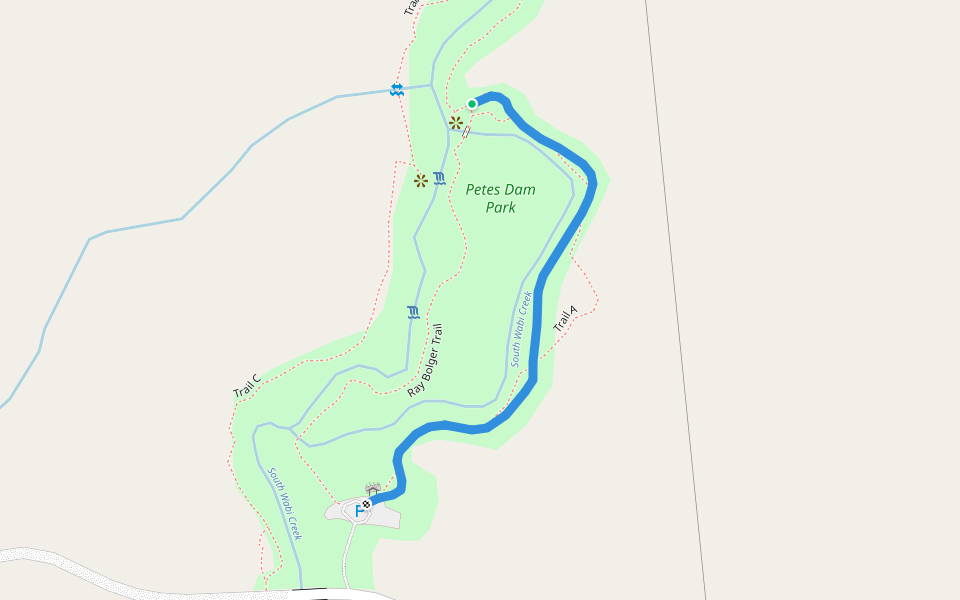 Trail A walking route map in Temiskaming Shores