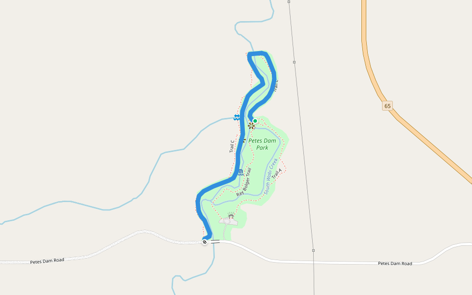 Trail C walking route map in Temiskaming Shores