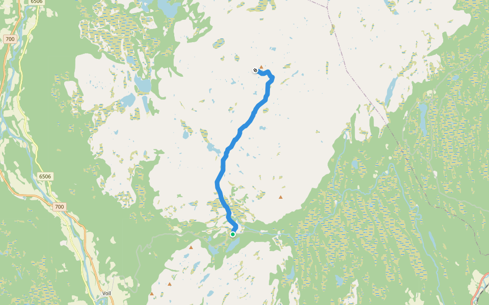 Sti til Ilfjellet walking route map in Rennebu
