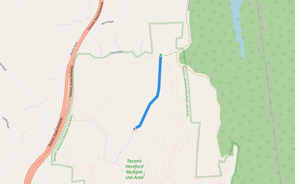 Brockway Road walking route map in Pleasant Valley