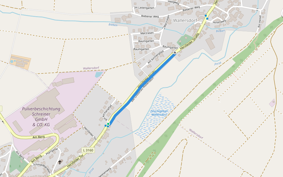 RW-Grebenau-Wallersdorf walking route map in Grebenau