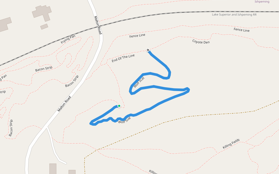 Wolf Scat walking route map in Ishpeming