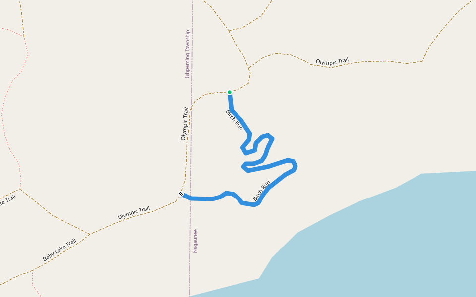 Birch Run walking route map in Negaunee