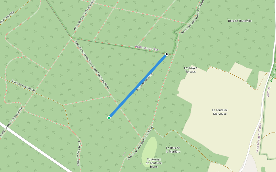 Route de Touteville walking route map in Saint-Martin-du-Tertre