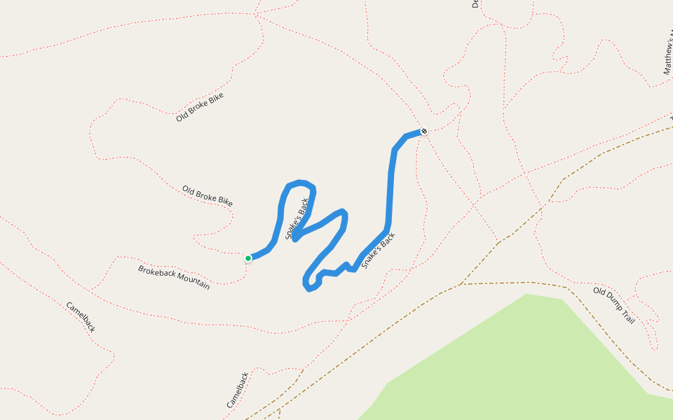 Snake's Back walking route map in Ishpeming