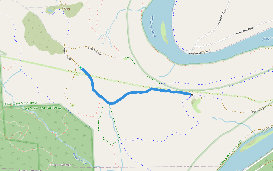 Pipeline Trail walking route map in Polk