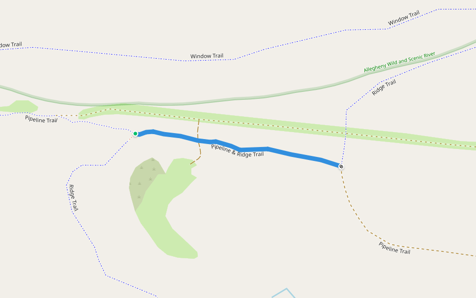 Pipeline & Ridge Trail walking route map in Kennerdell