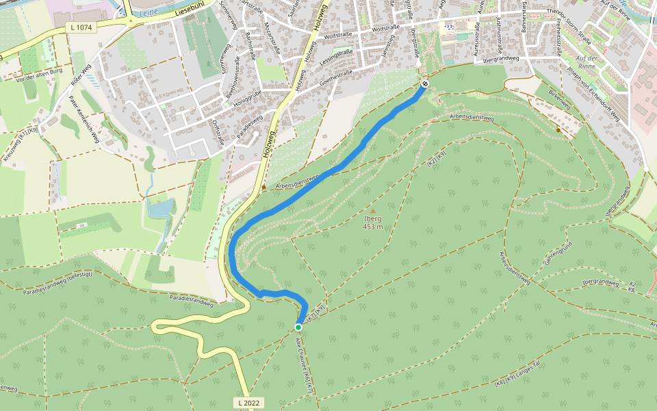 Philosophenweg [K1] [K2] [K6] walking route map in Heilbad Heiligenstadt