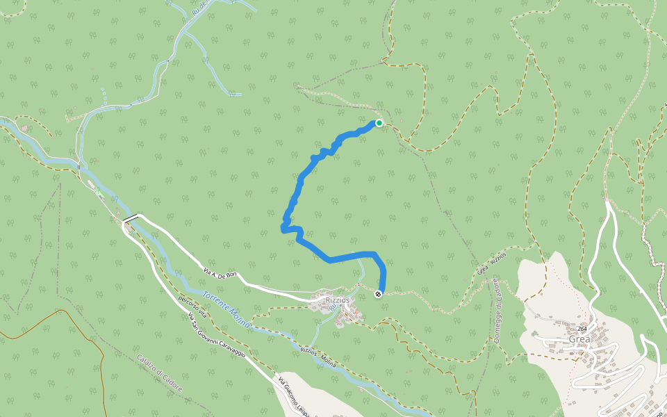 val del poz walking route map in Rizzios