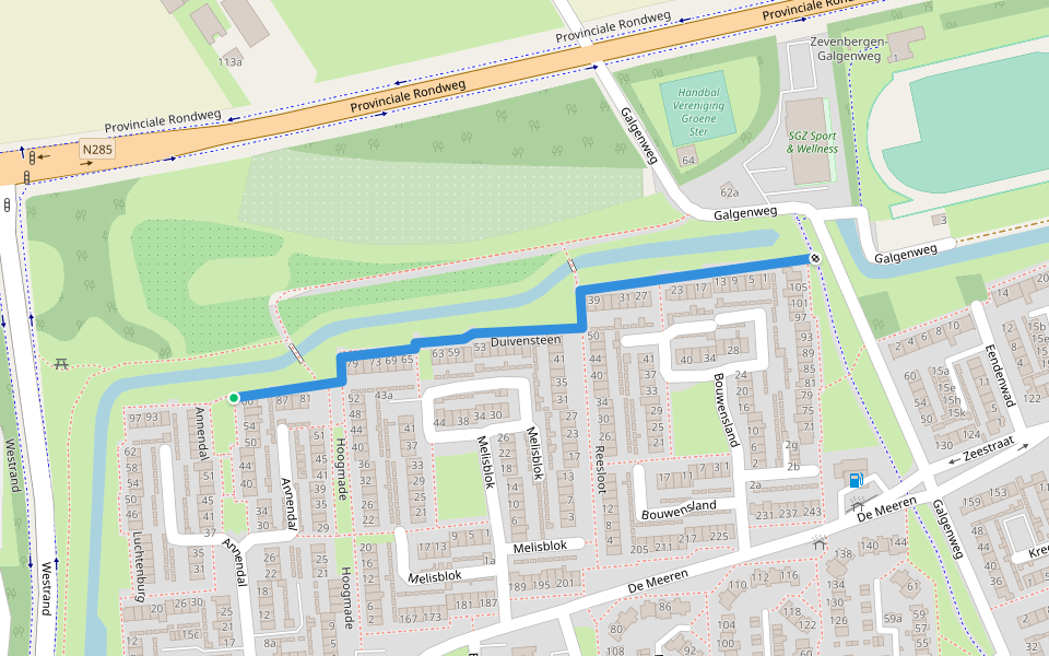 Duivensteen walking route map in Zevenbergen
