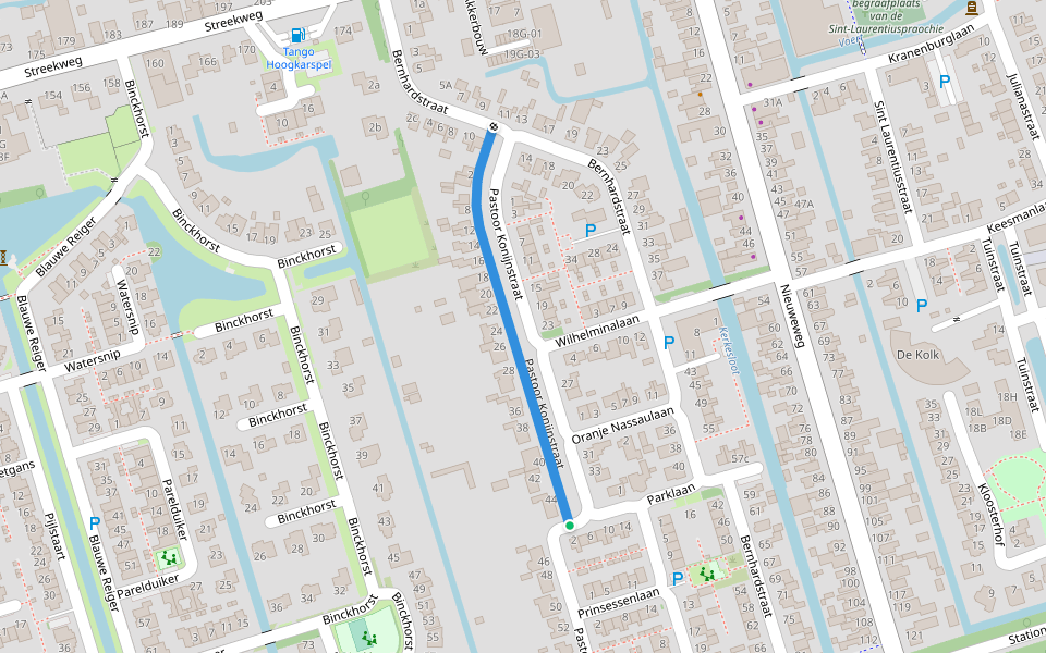 Pastoor Konijnstraat walking route map in Hoogkarspel