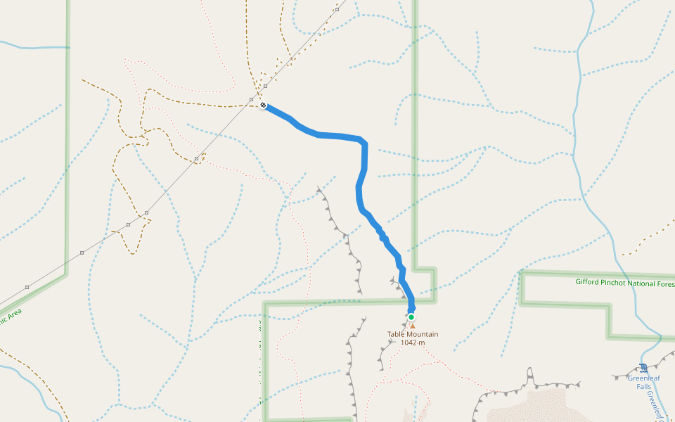 North Table Mountain Trail walking route map in North Bonneville