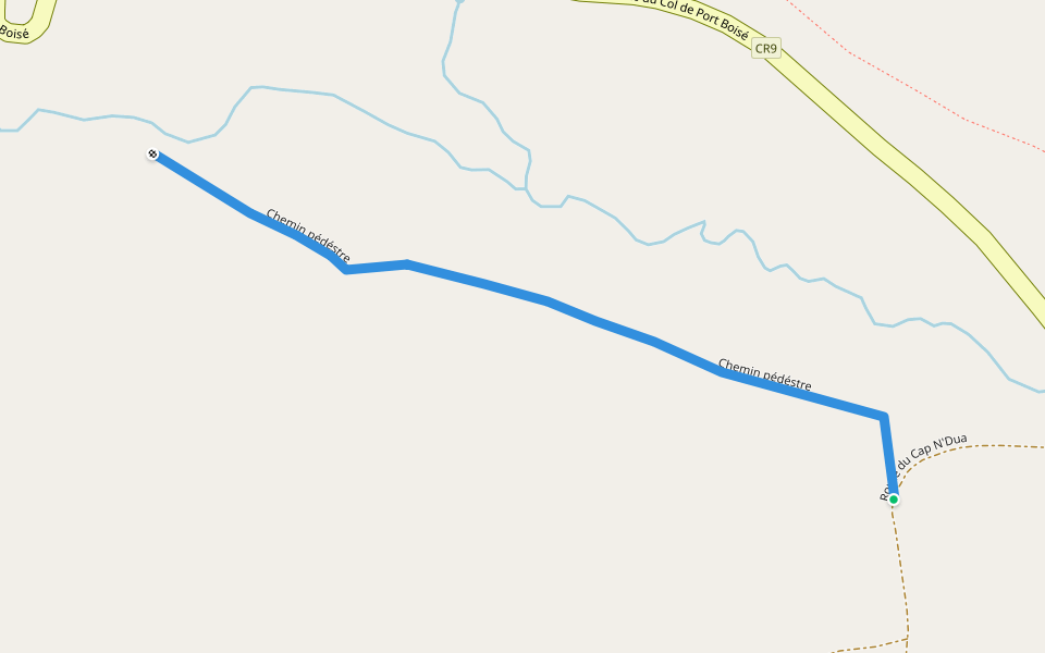 Chemin pédéstre walking route map in Goro