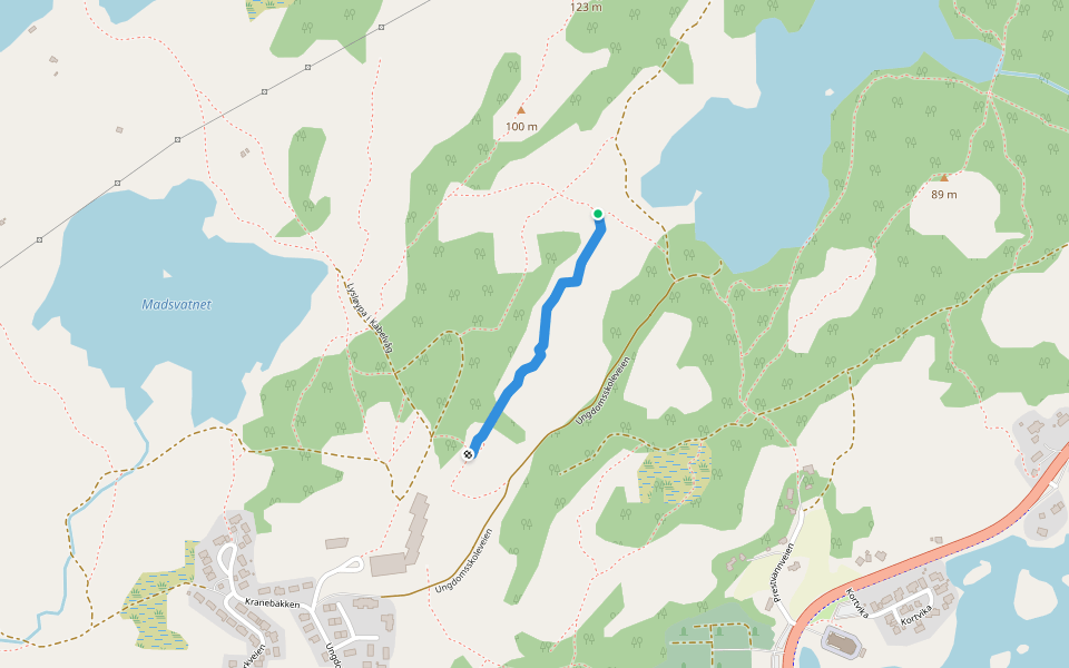 Presten walking route map in Kabelvåg