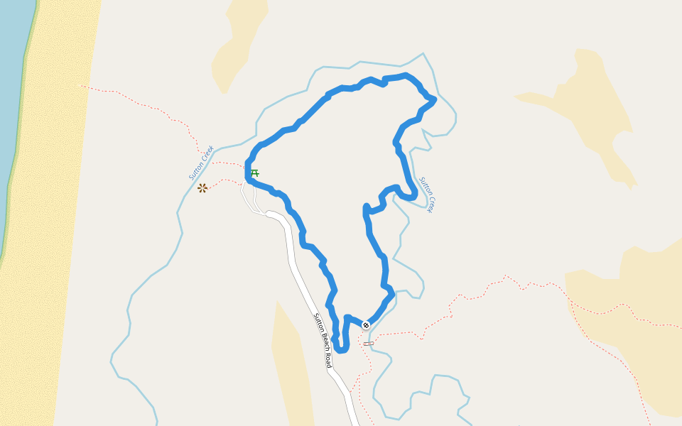 Sutton Beach Dunes Loop Trail walking route map in Florence