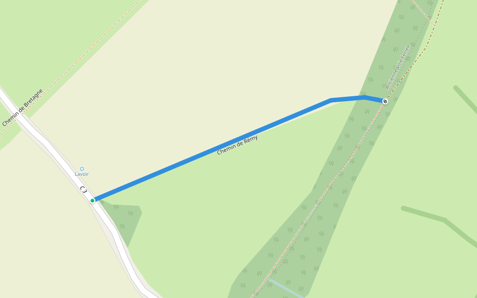 Chemin de Rémy walking route map in Parfouru-sur-Odon