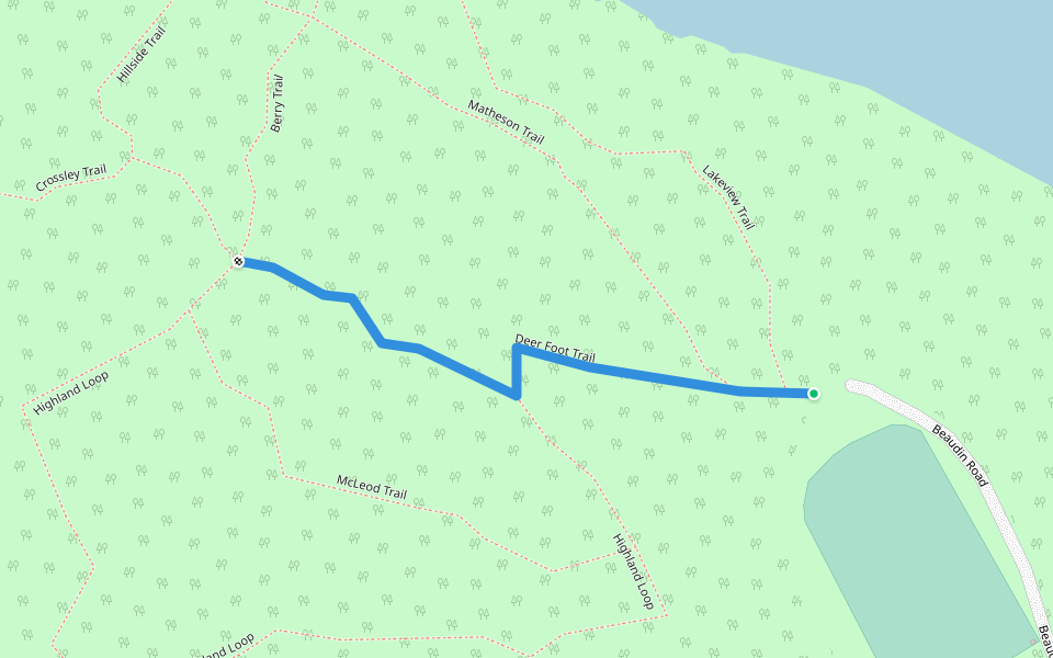 Deer Foot Trail walking route map in Moosomin