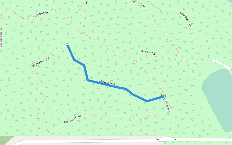 McLeod Trail walking route map in Moosomin