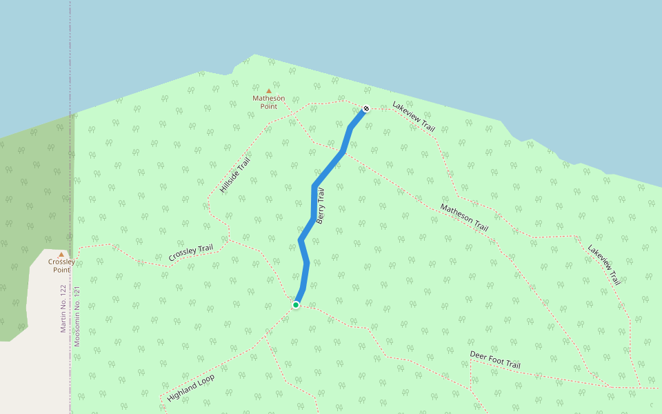 Berry Trail walking route map in Moosomin