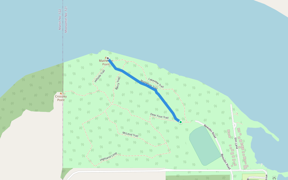 Matheson Trail walking route map in Moosomin