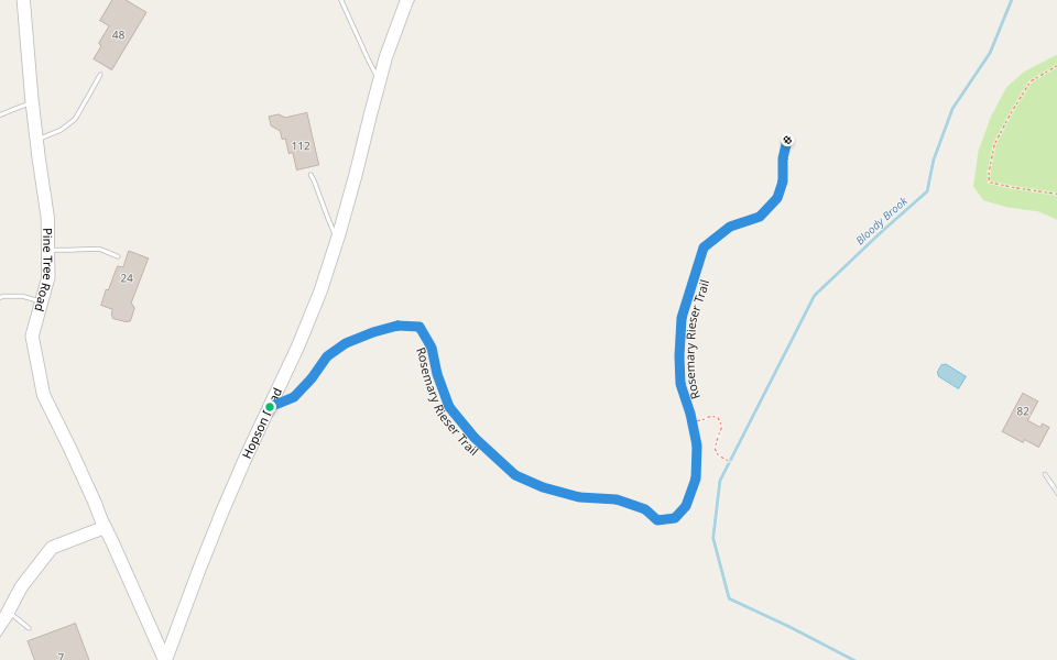 Rosemary Rieser Trail walking route map in Norwich