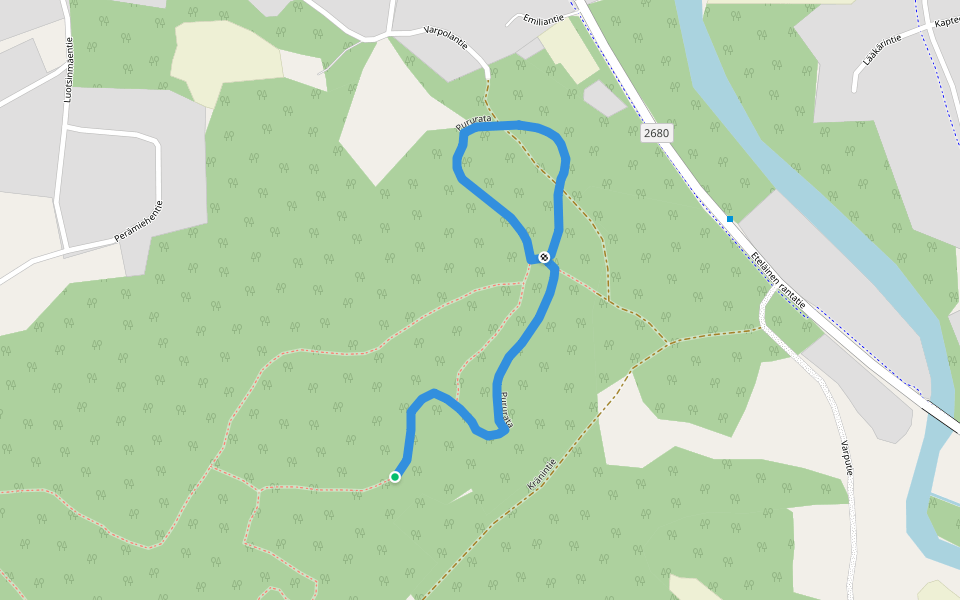 Pururata walking route map in Merikarvia
