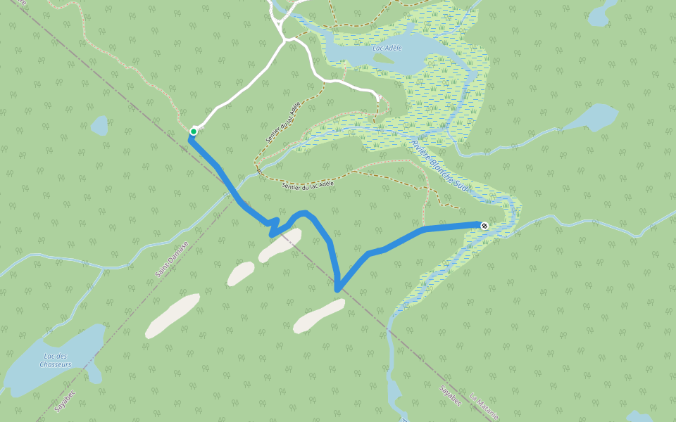 Sentier des Crêtes walking route map in Saint-Léandre