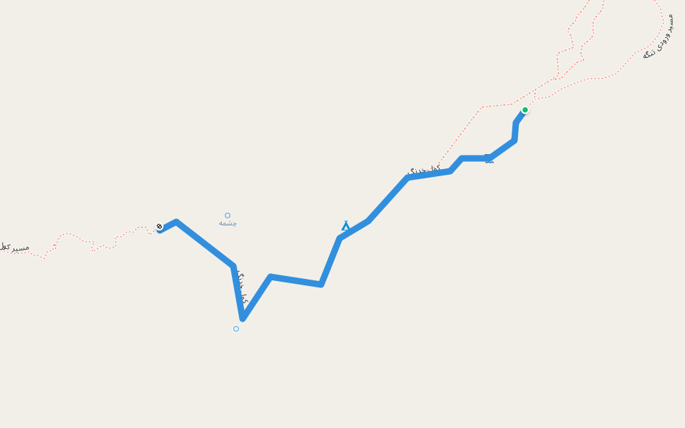 کول خدنگ walking route map in Shahrekord