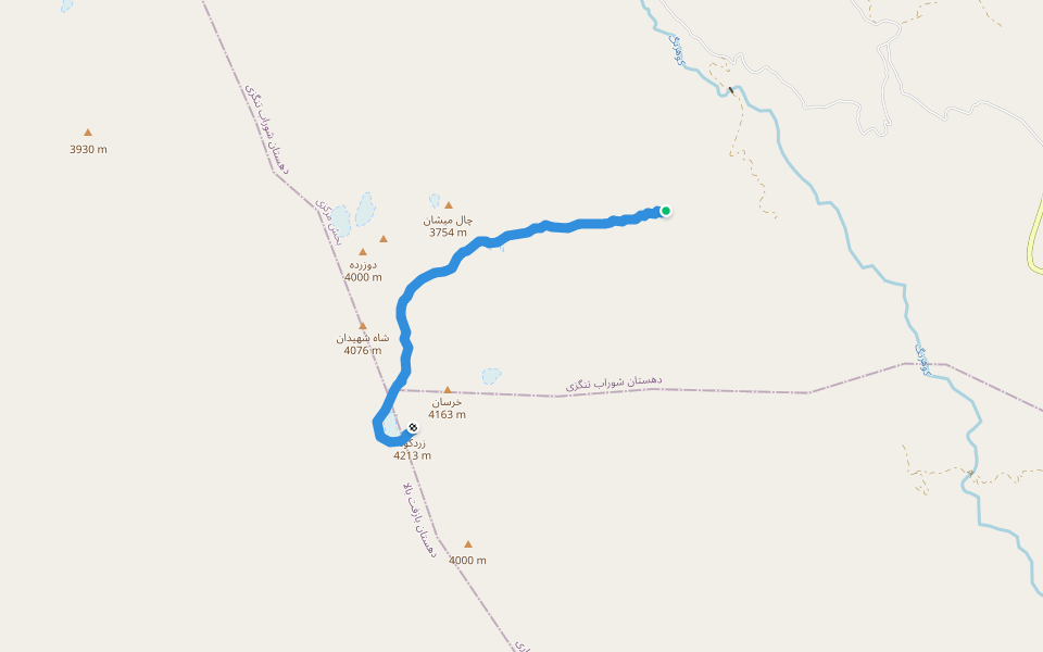 مسیر کول خدنگ walking route map in Shahrekord