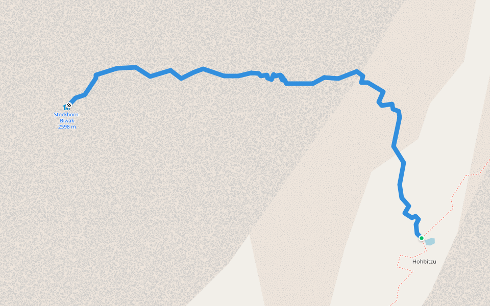 Zustieg Stockhorn Biwak walking route map in Baltschieder