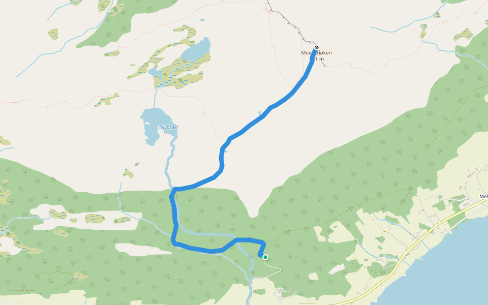 Meeknoken walking route map in Steinsgrenda