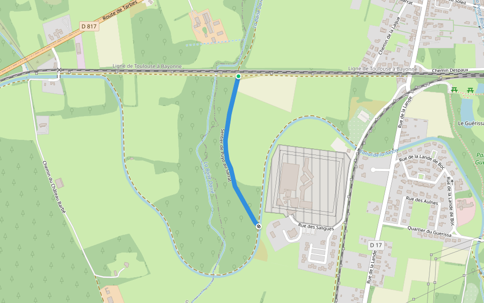 Sentier de Puyo au Sarrat walking route map in Capvern