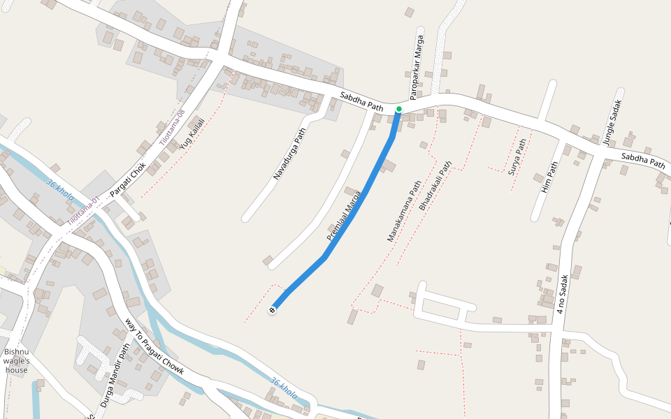 Premlaal Marga walking route map in Ghorahi