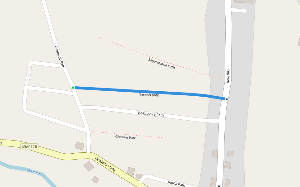 Ganesh path walking route map in Tilottama