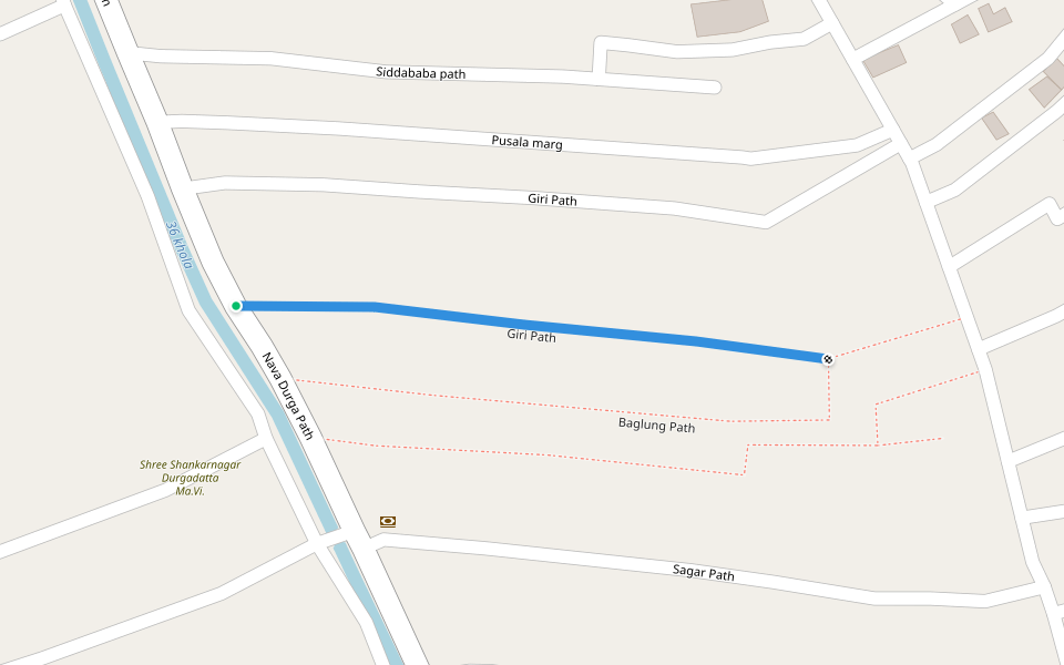 Giri Path walking route map in Tilottama