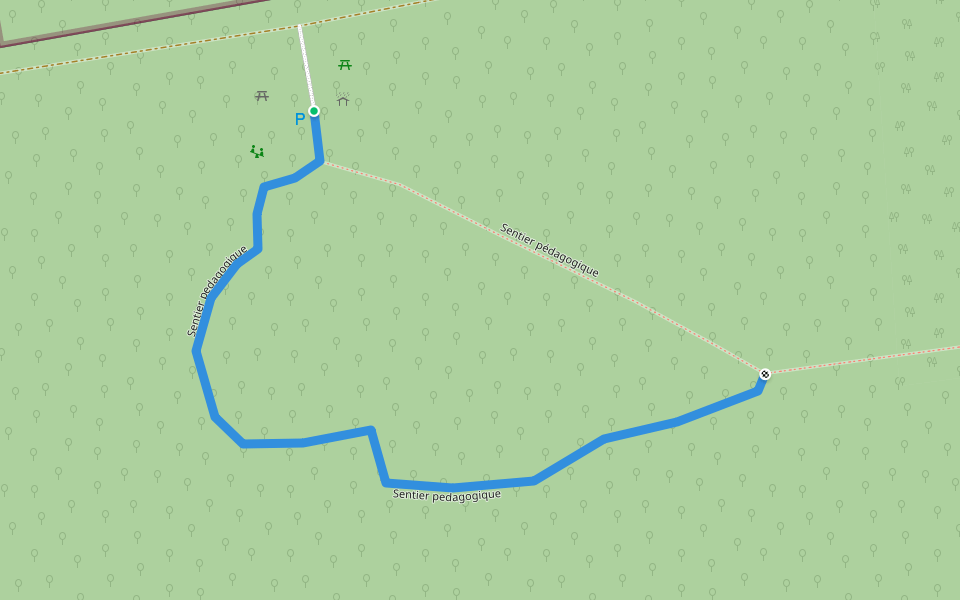 Sentier pedagogique walking route map in Auberive