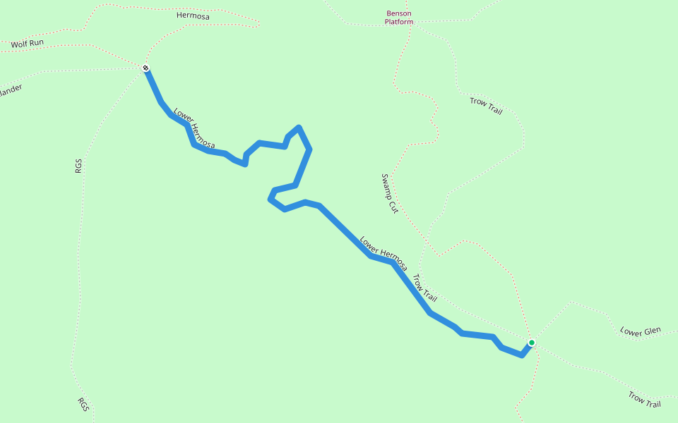 Lower Hermosa walking route map in Neillsville