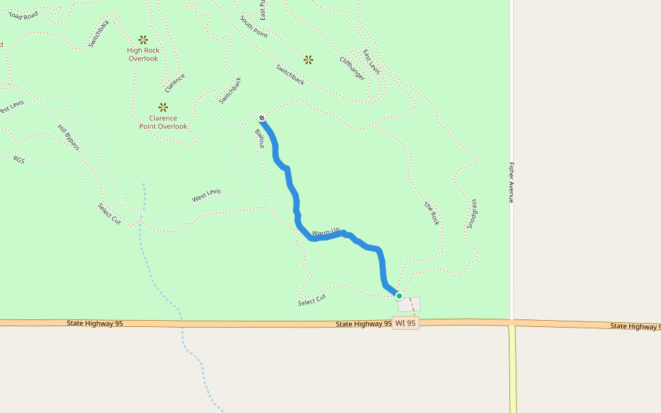 Warm-Up walking route map in Neillsville